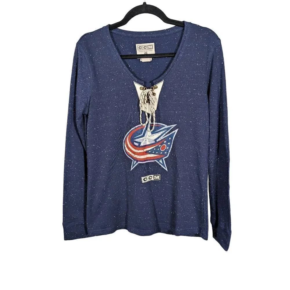CCM Women's Official Vintage Apparel Colorado Avalanche Lace-Up Sweatshirt L